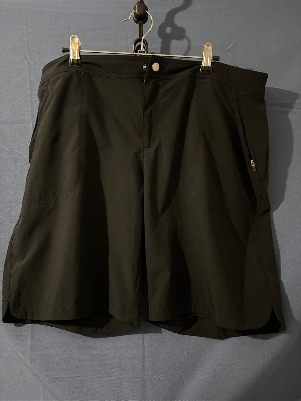 Reel Legends Women's Black Athletic Shorts with Zipper Pockets
